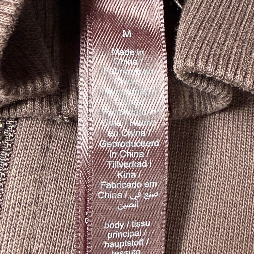 Skims Boyfriend Fleece Slouchy Half Zip Pullover Espresso Brown Medium Cotton - Picture 7 of 10